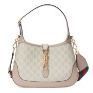 Gucci Small Jackie 1961 Shoulder Bag In GG Supreme Canvas Apricot