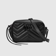 Gucci Mini Marmont Shoulder Bag In Matelasse Leather Black
