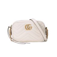Gucci Mini Marmont Shoulder Bag In Matelasse Leather White