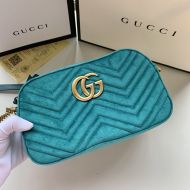 Gucci Small Marmont Shoulder Bag In Velvet Blue