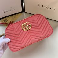 Gucci Small Marmont Shoulder Bag In Velvet Pink