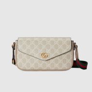 Gucci Mini Ophidia Envelope Bag In GG Supreme Canvas Apricot