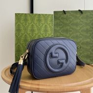 Gucci Small Blondie Camera Bag In Subtler Leather Navy Blue
