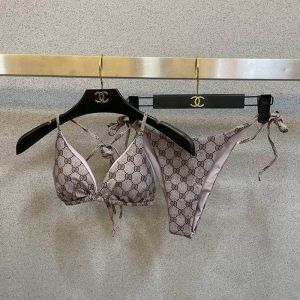 Gucci Bikini Women GG Supreme Lycra Beige