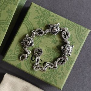 Gucci Interlocking G Tiger Head Bracelets In Silver