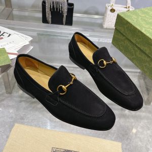 Gucci Jordaan Loafers Men Suede Black