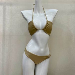 Gucci Bikini with GG Plaque Women Lycra Khaki