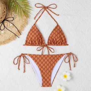 Gucci Bikini Women GG Supreme Lycra Brown