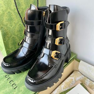 Gucci Buckled Ankle Boots Women Leather Black