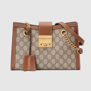 Gucci Small Padlock Tote In GG Supreme Canvas Beige/Brown