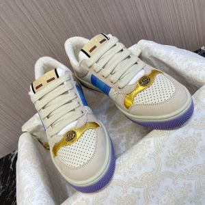 Gucci Screener Sneakers Women Perforated Leather White