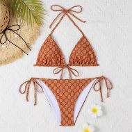 Gucci Bikini Women GG Supreme Lycra Brown