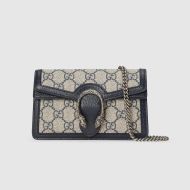 Gucci Super Mini Dionysus Crossbody Bag In GG Supreme Canvas Blue