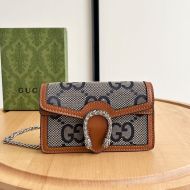 Gucci Super Mini Dionysus Crossbody Bag In Jumbo GG Canvas Blue/Brown