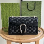 Gucci Small Dionysus Shoulder Bag In GG Supreme Denim Black