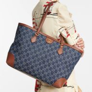 Gucci Medium Ophidia Tote In GG Supreme Denim Blue/Brown