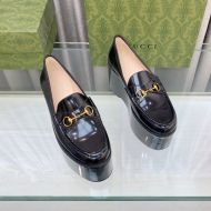 Gucci Vegas Platform Loafers Women Leather Black