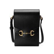 Gucci Mini Horsebit 1955 Smart Phone Case In Leather Black